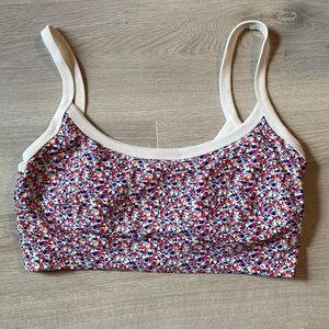 Aerie white, red, and blue swim top